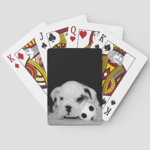"Soccer Puppy" English Bulldog Photography Poker Cards