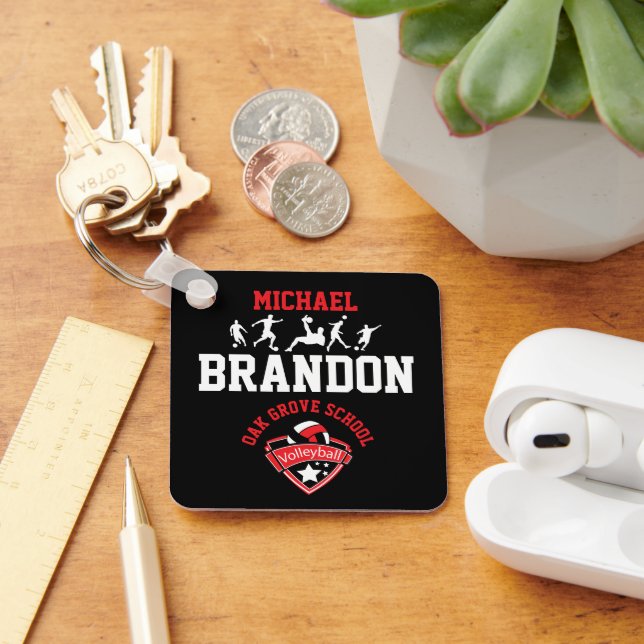 Soccer  - Red, Black and White  Keychain (Desk)