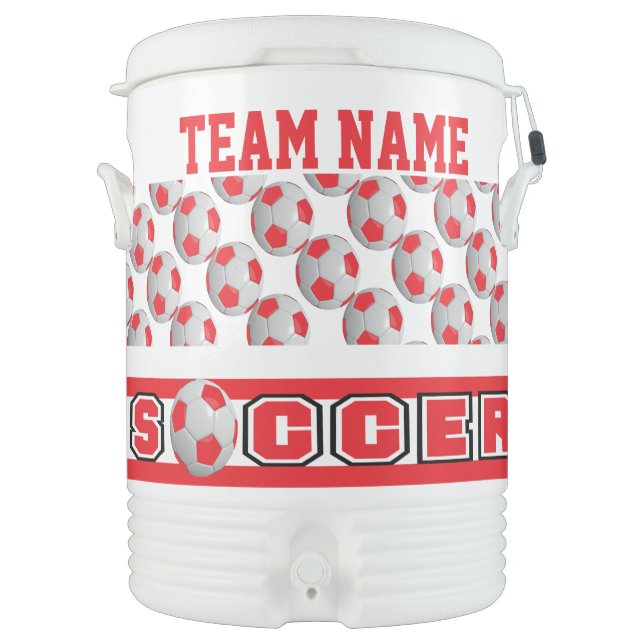 Soccer | Red | DIY Text Cooler (Front)