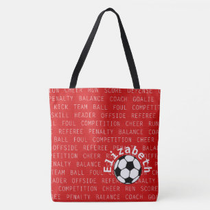 Soccer Red  Over All Print Bag