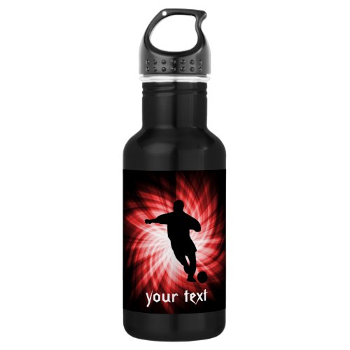 Soccer red stainless steel water bottle