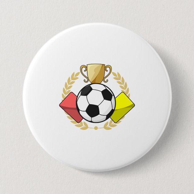 Soccer red & yellow card Trophy Button (Front)