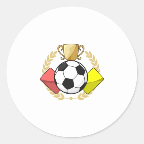 Soccer red  yellow card Trophy Classic Round Sticker