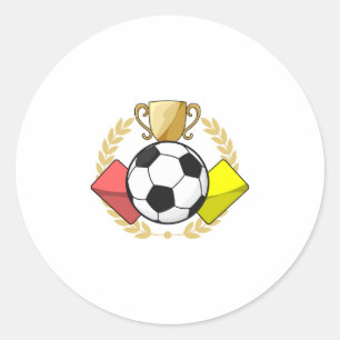 Soccer red & yellow card Trophy Classic Round Sticker