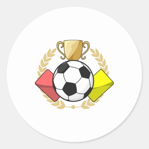 Soccer red  yellow card Trophy Classic Round Sticker