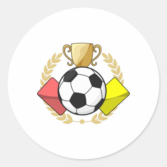 Soccer red & yellow card Trophy Classic Round Sticker (Front)