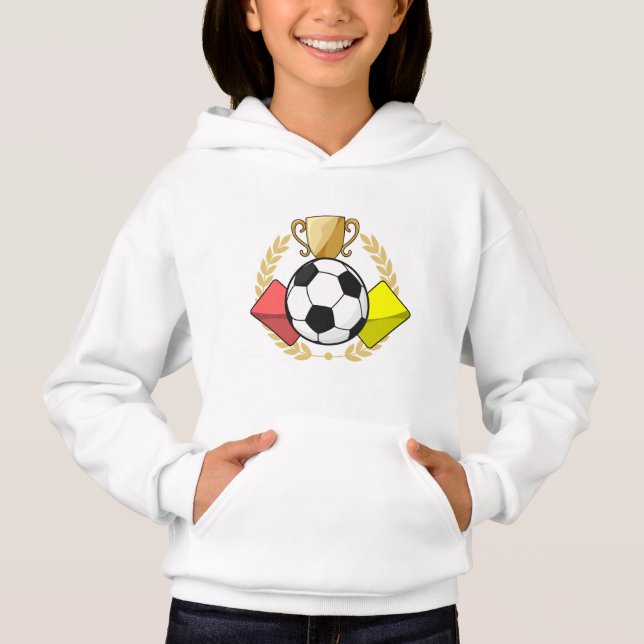 Soccer red & yellow card Trophy Hoodie (Front)