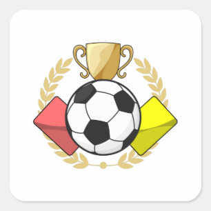 Soccer red & yellow card Trophy Square Sticker