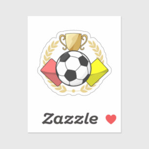 Soccer red & yellow card Trophy Sticker