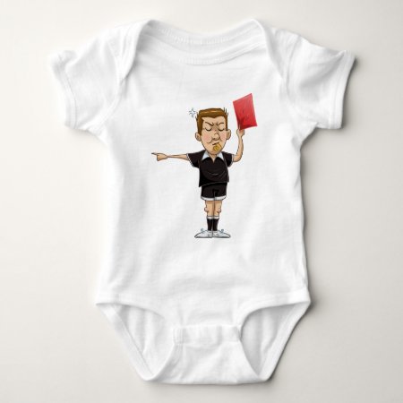 Soccer Referee Holds Red Card Baby Bodysuit