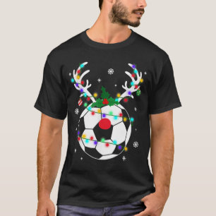 Soccer Reindeer Xmas Tree Christmas Outfits T-Shirt