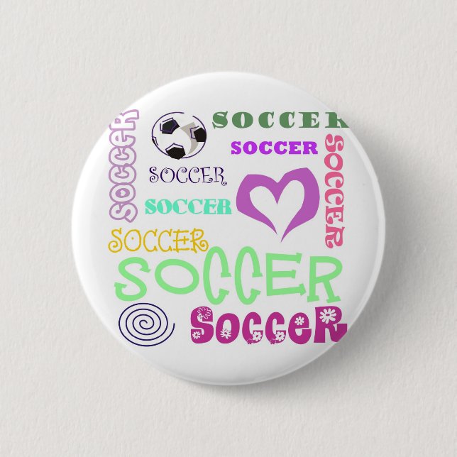 Soccer Repeating Pinback Button (Front)