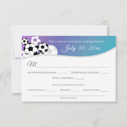 Soccer Response Card with Dinner Choice
