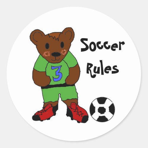 Soccer Rules Classic Round Sticker
