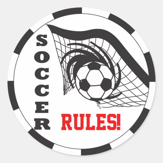 Soccer Rules! Classic Round Sticker (Front)