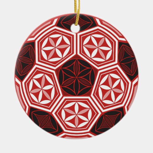 soccer sacred geometry ceramic ornament
