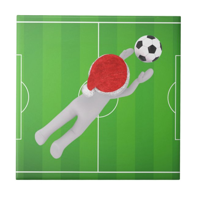 soccer santa ceramic tile (Front)