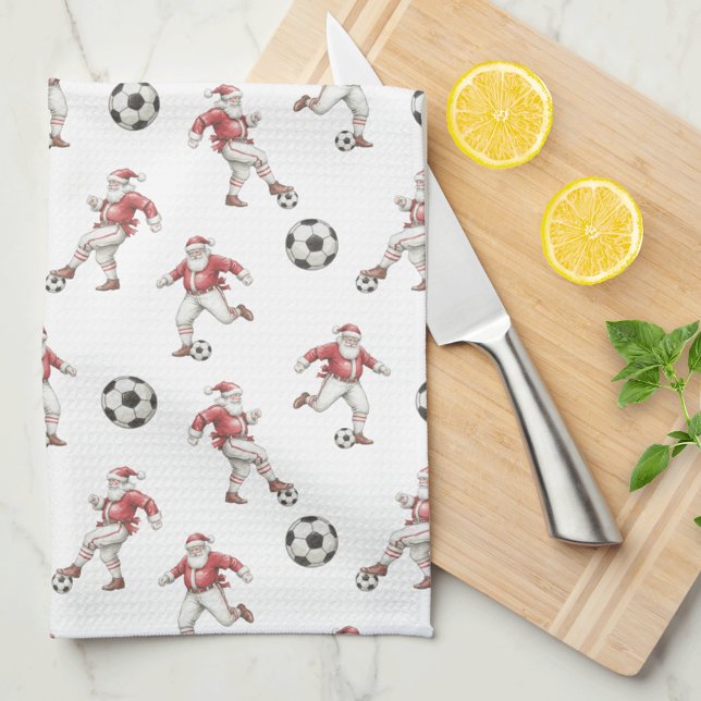 Soccer Santa Christmas Kitchen Towel (Creator Uploaded)