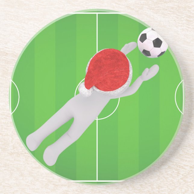 soccer santa drink coaster (Front)
