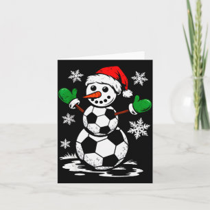 Soccer Santa Hat Snowman Xmas Funny Soccer Lover C Card