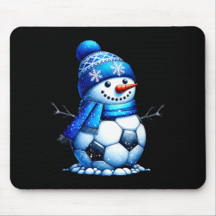 Soccer Santa Hat Snowman Xmas Funny Soccer Lover C Mouse Pad