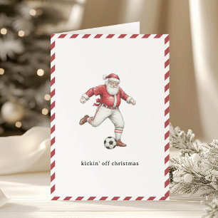 Soccer Santa Kickoff to Christmas Holiday Card