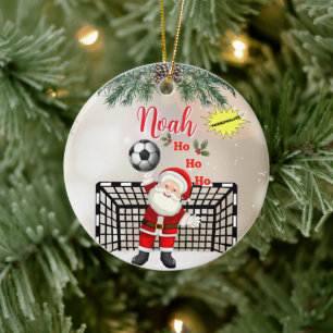 Soccer Santa Ornament Sport Ornament 