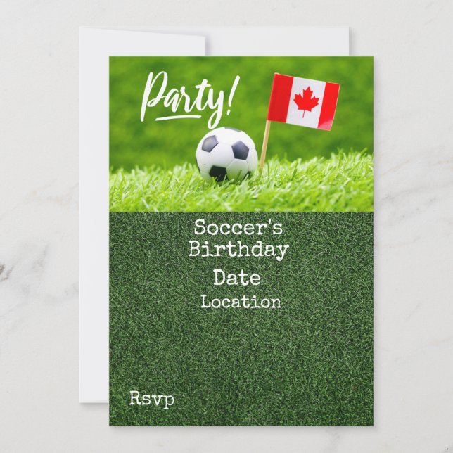 Soccer Save the Date for Canada Invitation (Front)