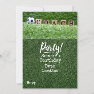 Soccer Save the Date for COACH Party Invitation