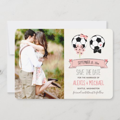 Soccer Save the Date Wedding Invitations 4 Photos