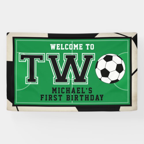 Soccer Second Birthday Banner