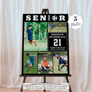 Soccer Senior Graduation 5 Photo Collage Foam Board