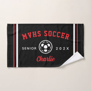 Soccer Senior Night Gift, Custom Name Sports Hand Towel