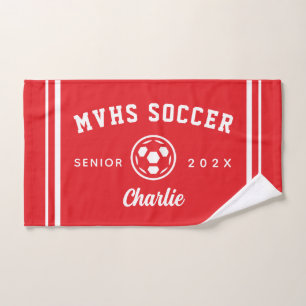 Soccer Senior Night Gift, Custom Name Sports Hand Towel