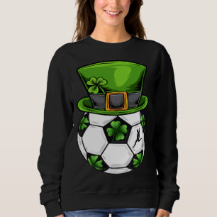 Soccer Shamrock Leprechaun St Patricks Day Boys Ki Sweatshirt