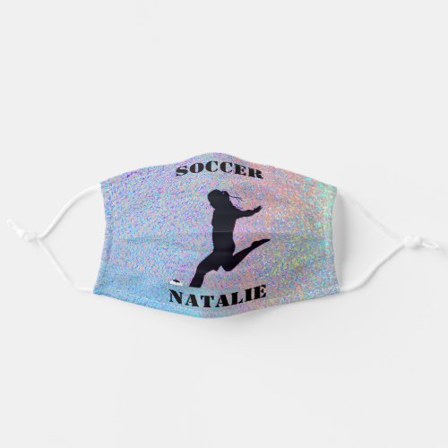 Soccer Shiny Hologram Girls Face Mask