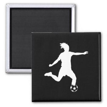 Soccer Silhouette Magnet Black by sportsdesign at Zazzle