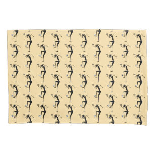 Soccer Silhouette Orange Pillow Case