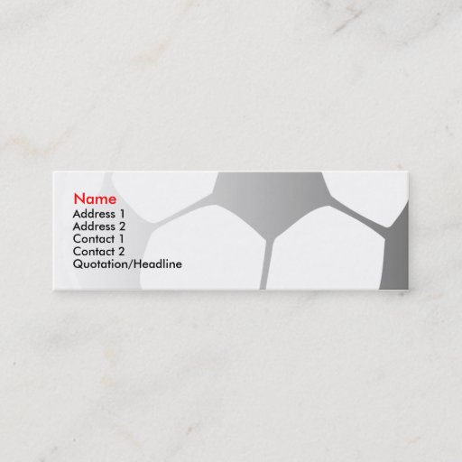 Customizable soccer simple business card