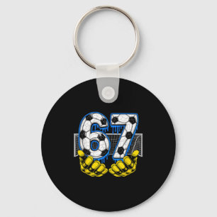 Soccer Six Seven 67 Funny Gen Alpha Meme Keychain