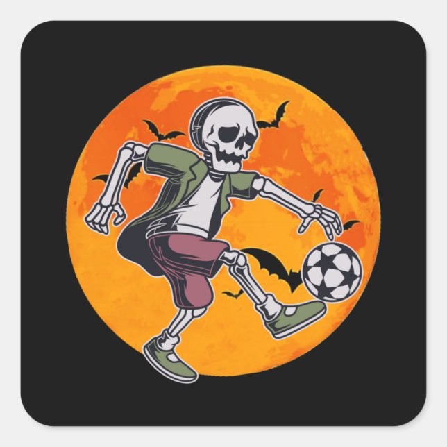 Soccer skeleton - Halloween Square Sticker (Front)