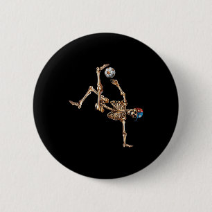 Soccer Skeleton Player Bicycle Kick Sport Hallowee Button