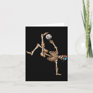 Soccer Skeleton Player Bicycle Kick Sport Hallowee Card