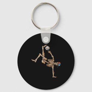 Soccer Skeleton Player Bicycle Kick Sport Hallowee Keychain