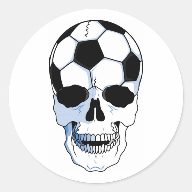 Soccer Skull (Football Skull) Classic Round Sticker (Front)