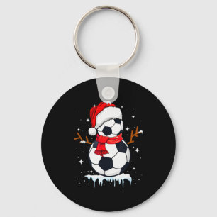 Soccer Snowman Apparel, Funny Santa Christmas Men Keychain