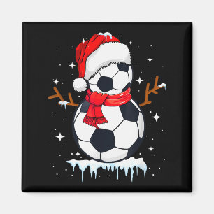 Soccer Snowman Apparel, Funny Santa Christmas Men Magnet