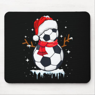 Soccer Snowman Apparel, Funny Santa Christmas Men Mouse Pad