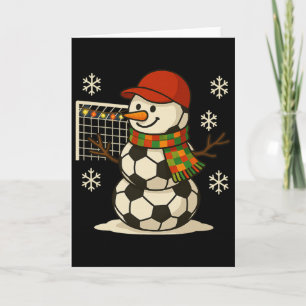 Soccer Snowman Funny Christmas Xmas Cute Boys Kids Card