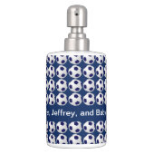 Soccer Soap Dispenser / Toothbrush Holder Set Blue (Front)